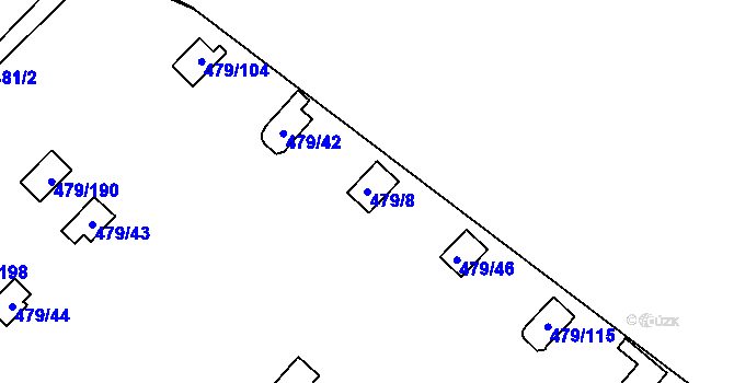 Parcela st. 479/8 v KÚ Cholupice, Katastrální mapa