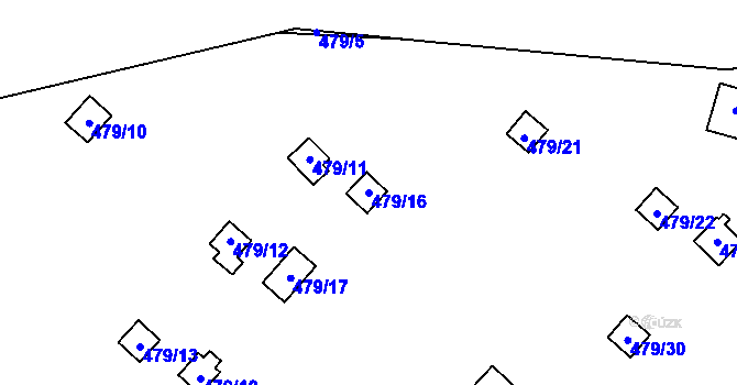 Parcela st. 479/16 v KÚ Cholupice, Katastrální mapa