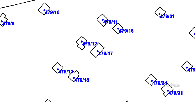 Parcela st. 479/17 v KÚ Cholupice, Katastrální mapa