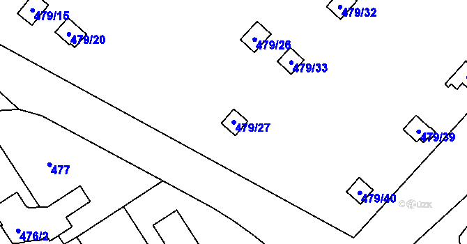 Parcela st. 479/27 v KÚ Cholupice, Katastrální mapa