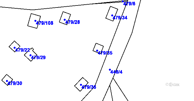 Parcela st. 479/35 v KÚ Cholupice, Katastrální mapa