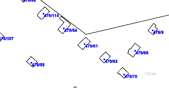 Parcela st. 479/61 v KÚ Cholupice, Katastrální mapa