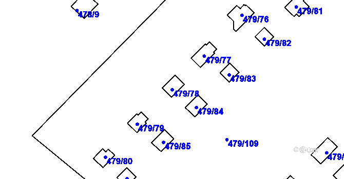 Parcela st. 479/78 v KÚ Cholupice, Katastrální mapa