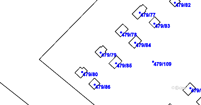 Parcela st. 479/79 v KÚ Cholupice, Katastrální mapa