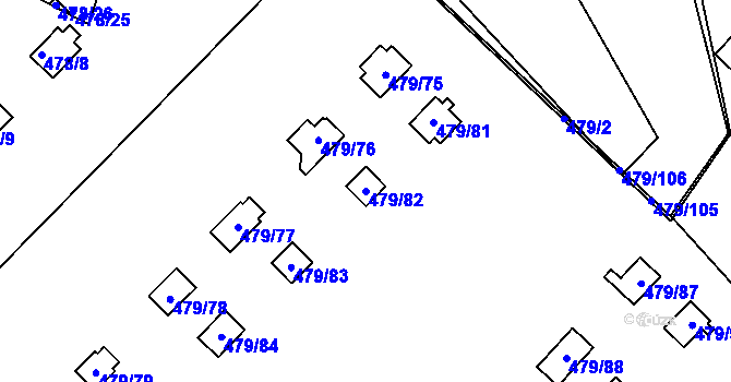 Parcela st. 479/82 v KÚ Cholupice, Katastrální mapa