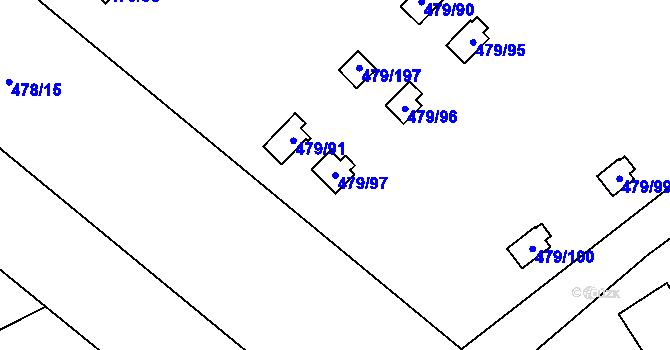 Parcela st. 479/97 v KÚ Cholupice, Katastrální mapa