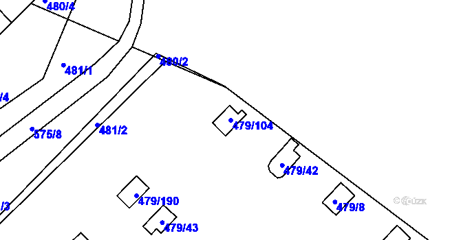 Parcela st. 479/104 v KÚ Cholupice, Katastrální mapa