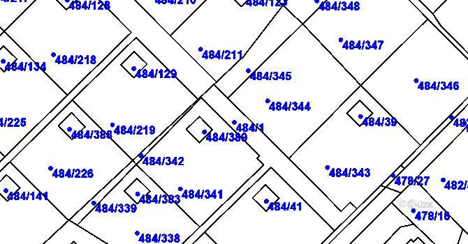 Parcela st. 484/1 v KÚ Cholupice, Katastrální mapa