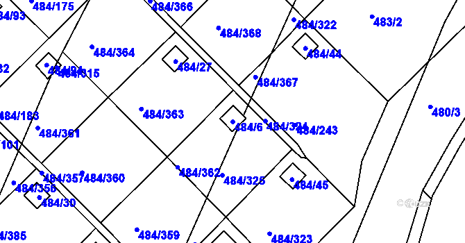 Parcela st. 484/6 v KÚ Cholupice, Katastrální mapa