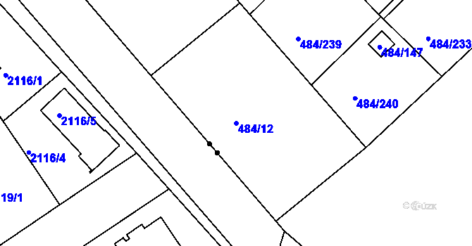 Parcela st. 484/12 v KÚ Cholupice, Katastrální mapa