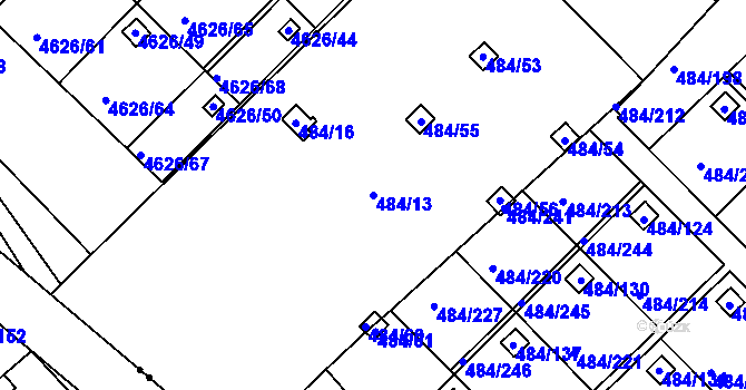 Parcela st. 484/13 v KÚ Cholupice, Katastrální mapa