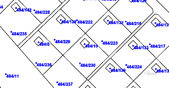 Parcela st. 484/15 v KÚ Cholupice, Katastrální mapa