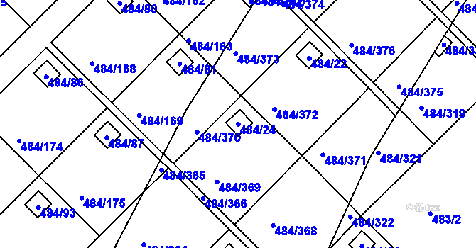 Parcela st. 484/24 v KÚ Cholupice, Katastrální mapa