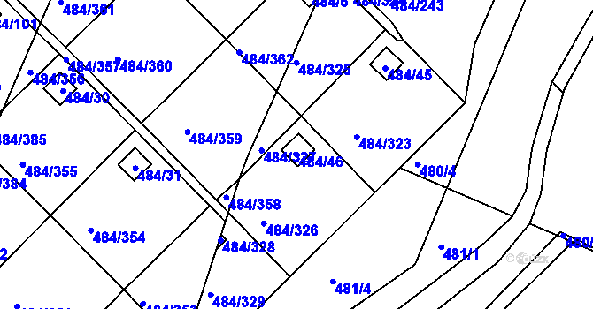 Parcela st. 484/46 v KÚ Cholupice, Katastrální mapa