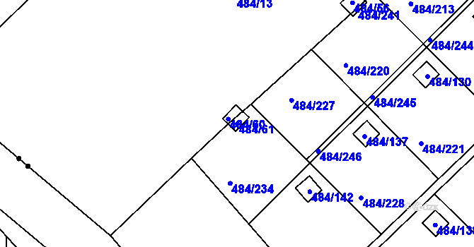 Parcela st. 484/61 v KÚ Cholupice, Katastrální mapa