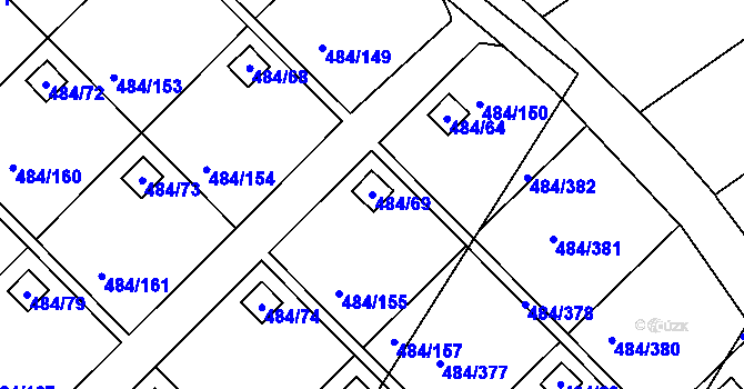 Parcela st. 484/69 v KÚ Cholupice, Katastrální mapa