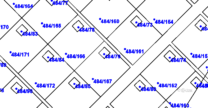 Parcela st. 484/79 v KÚ Cholupice, Katastrální mapa