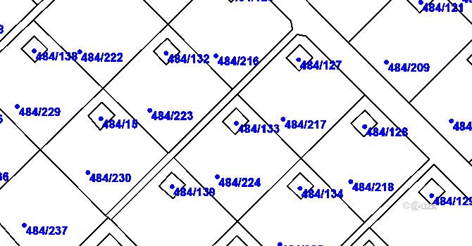 Parcela st. 484/133 v KÚ Cholupice, Katastrální mapa