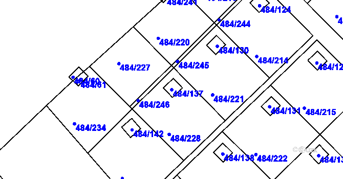Parcela st. 484/137 v KÚ Cholupice, Katastrální mapa