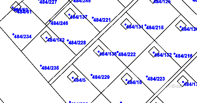 Parcela st. 484/138 v KÚ Cholupice, Katastrální mapa