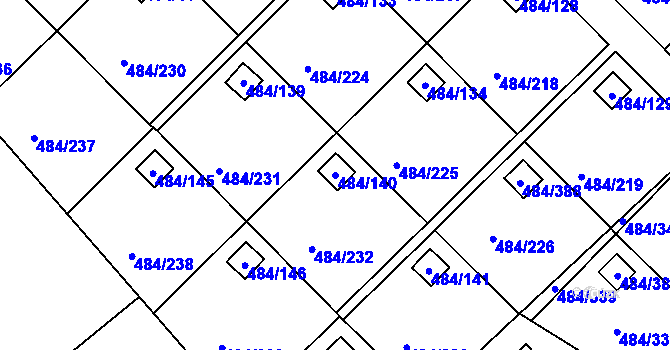 Parcela st. 484/140 v KÚ Cholupice, Katastrální mapa