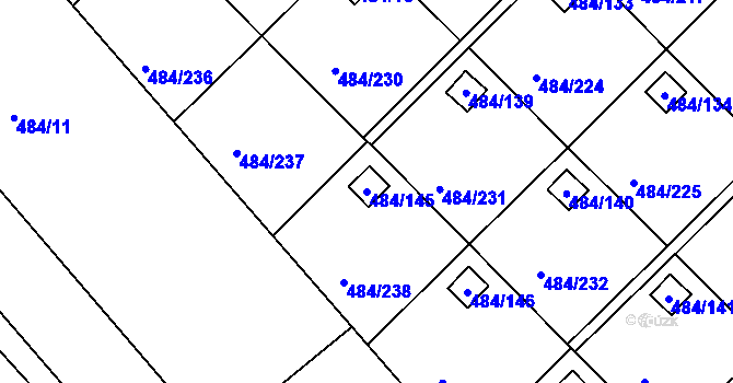 Parcela st. 484/145 v KÚ Cholupice, Katastrální mapa