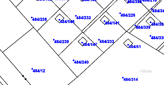 Parcela st. 484/147 v KÚ Cholupice, Katastrální mapa