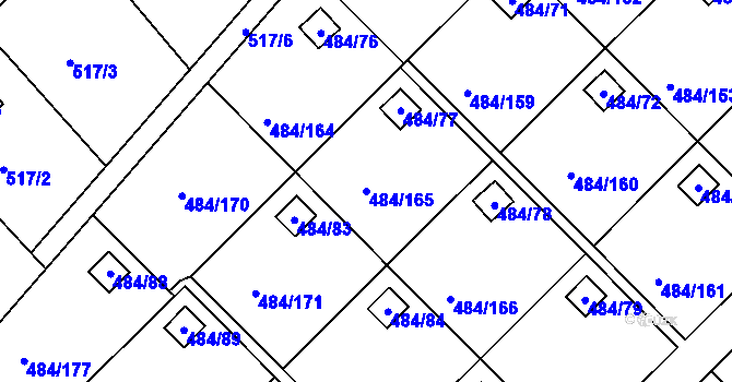 Parcela st. 484/165 v KÚ Cholupice, Katastrální mapa