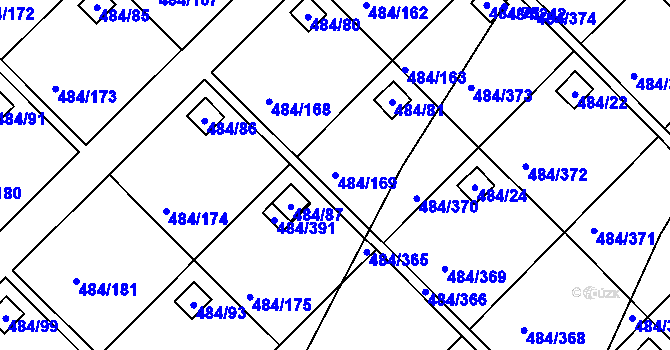 Parcela st. 484/169 v KÚ Cholupice, Katastrální mapa