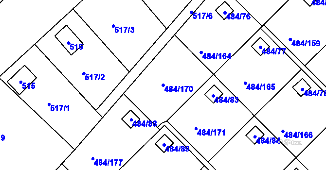 Parcela st. 484/170 v KÚ Cholupice, Katastrální mapa