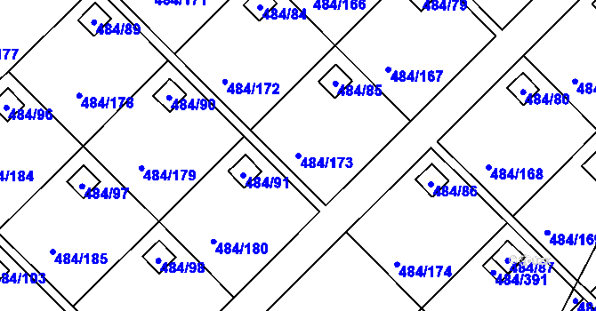 Parcela st. 484/173 v KÚ Cholupice, Katastrální mapa