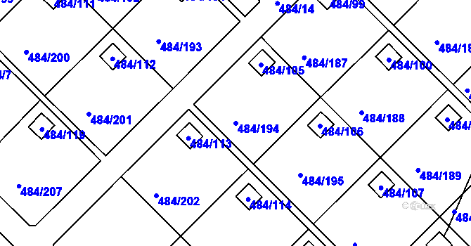 Parcela st. 484/194 v KÚ Cholupice, Katastrální mapa