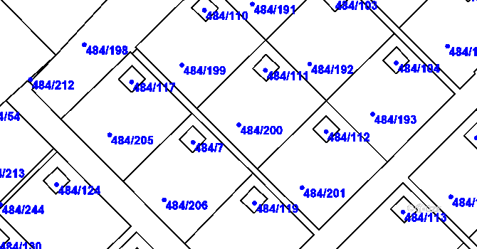 Parcela st. 484/200 v KÚ Cholupice, Katastrální mapa