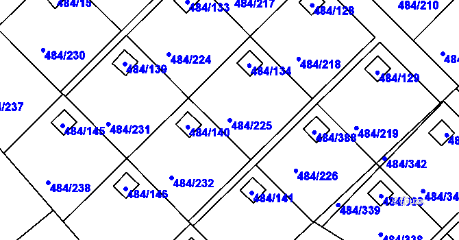 Parcela st. 484/225 v KÚ Cholupice, Katastrální mapa