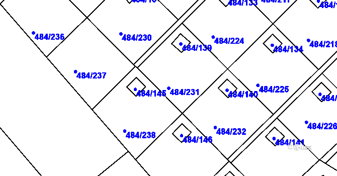 Parcela st. 484/231 v KÚ Cholupice, Katastrální mapa