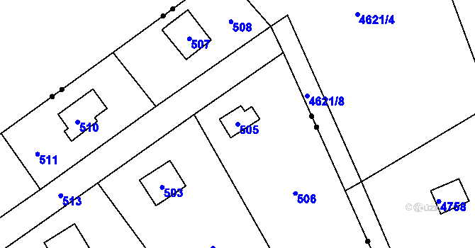 Parcela st. 505 v KÚ Cholupice, Katastrální mapa
