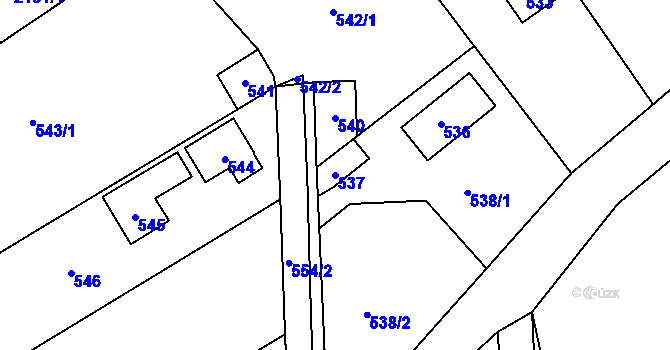Parcela st. 537 v KÚ Cholupice, Katastrální mapa