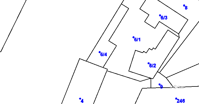 Parcela st. 6/4 v KÚ Cholupice, Katastrální mapa
