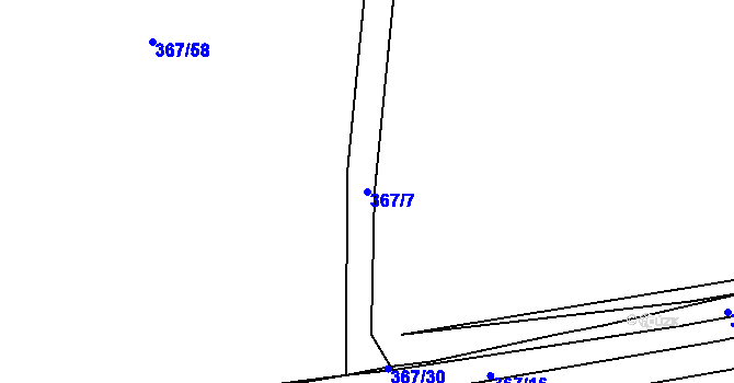 Parcela st. 367/7 v KÚ Cholupice, Katastrální mapa