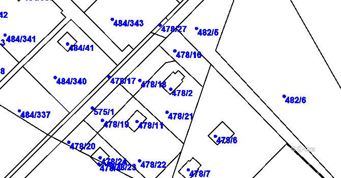 Parcela st. 478/2 v KÚ Cholupice, Katastrální mapa