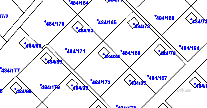 Parcela st. 484/84 v KÚ Cholupice, Katastrální mapa