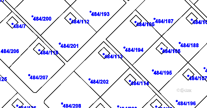 Parcela st. 484/113 v KÚ Cholupice, Katastrální mapa