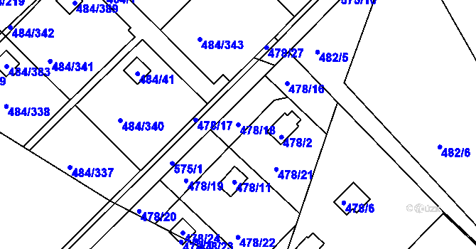 Parcela st. 478/18 v KÚ Cholupice, Katastrální mapa