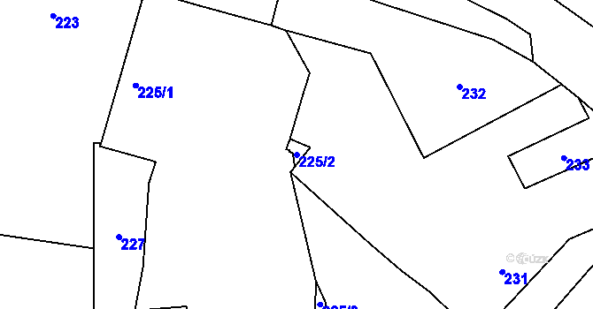 Parcela st. 225/2 v KÚ Cholupice, Katastrální mapa