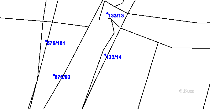 Parcela st. 133/14 v KÚ Cholupice, Katastrální mapa