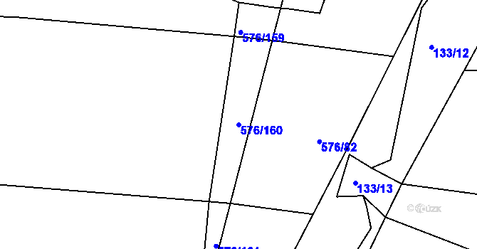 Parcela st. 576/160 v KÚ Cholupice, Katastrální mapa