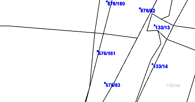 Parcela st. 576/161 v KÚ Cholupice, Katastrální mapa