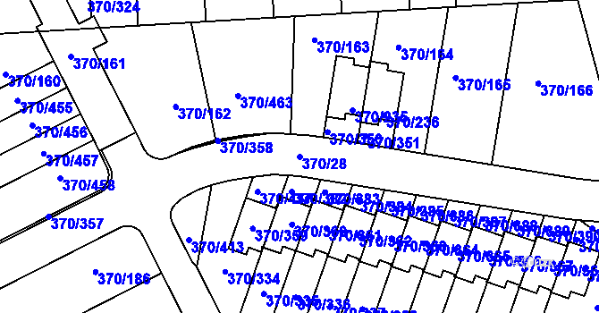 Parcela st. 370/28 v KÚ Cholupice, Katastrální mapa