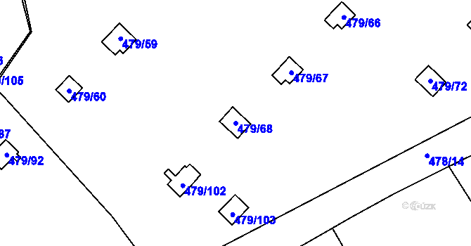 Parcela st. 479/68 v KÚ Cholupice, Katastrální mapa