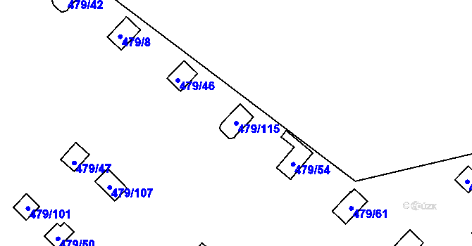 Parcela st. 479/115 v KÚ Cholupice, Katastrální mapa